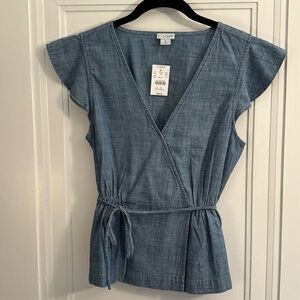 NWT J. Crew Outlet Chambray Sleeveless Top